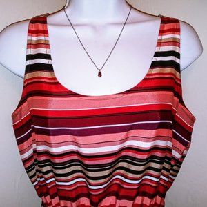 LOFT PINK PEACH & TAN DRESS